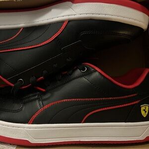 Puma Men's Black Sneakers with Red Highlights